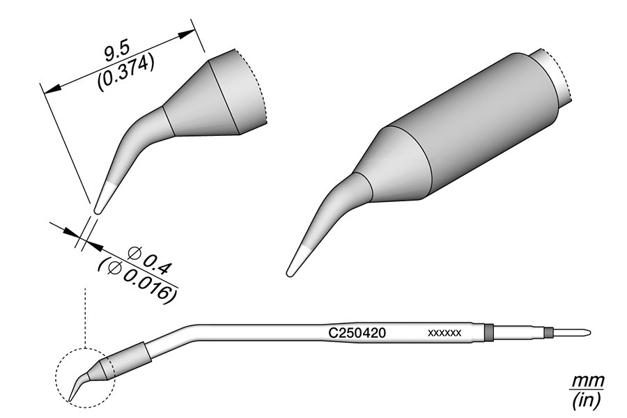 C250420 - Conical Bent Cartridge Ø 0.4